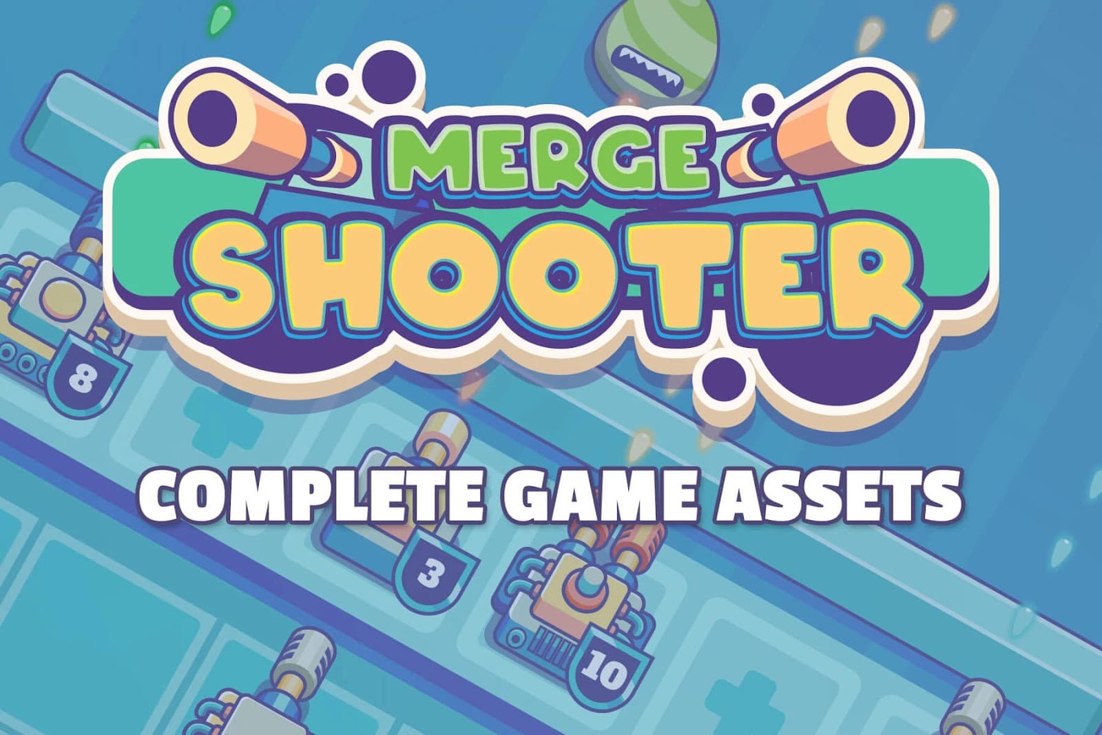 merge shooter cartoon asset kit