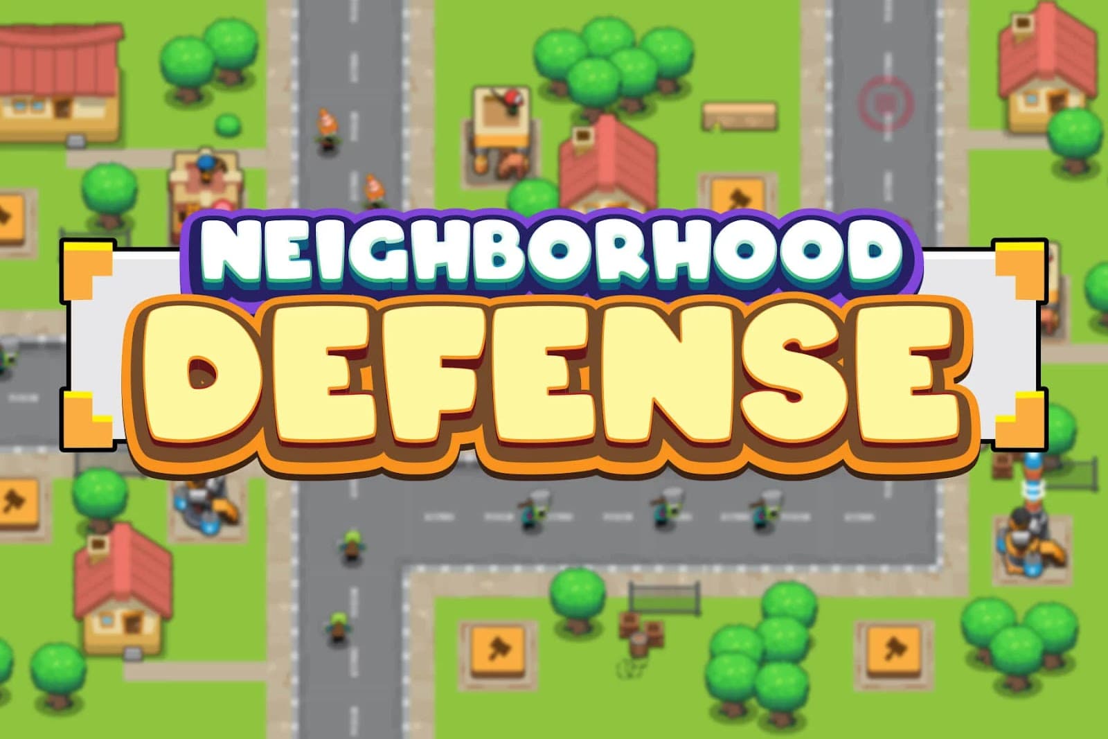 tower defense neighborhood top down 2d asset pack