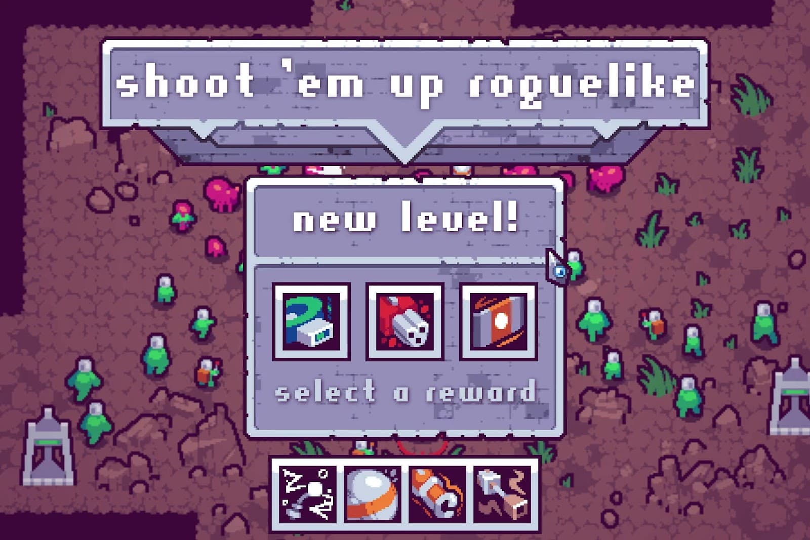 free roguelike shoot em up pixel art game kit